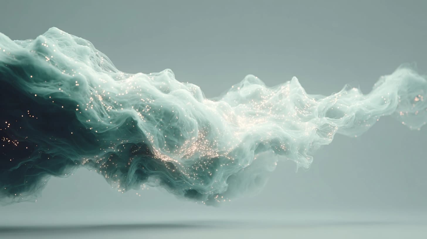 Organisches Teal-Netzwerk — KI-Technologie harmonisch visualisiert