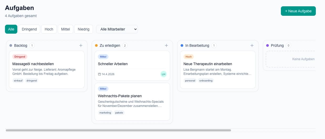 Kanban-Board — Aufgaben visuell verwalten