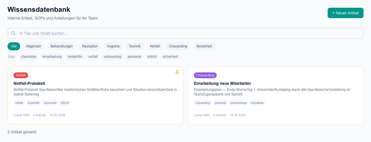 Wissensdatenbank — SOPs und Notfall-Protokolle